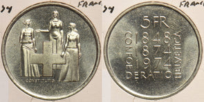 Switzerland 1974 5 Francs P150079 combine shipping0