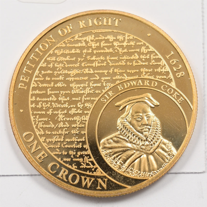 Tristan da Cunha 2015 Petition of Right 24 CT Gold-Plated Crown Proof P1914860