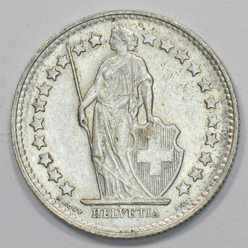 Switzerland 1953-B 1/2 Franc Silver P1511790