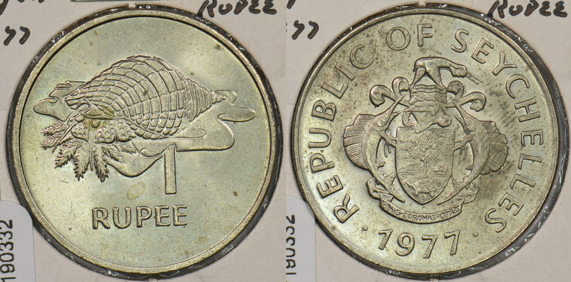 Seychelles 1977 Rupee Triton conch animal P190332 combine shipping0