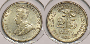 Ceylon 1920 B 25 Cents P150094 combine shipping0