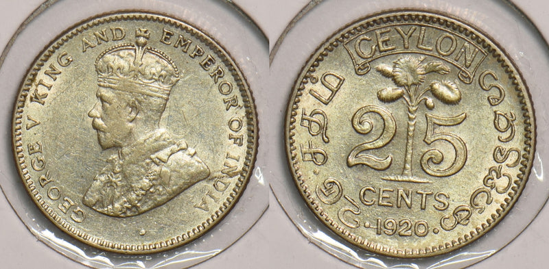 Ceylon 1920 B 25 Cents P150094 combine shipping0