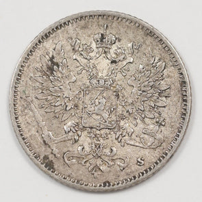 Finland 1916-S Nicholas II 25 Pennia Silver P9041680