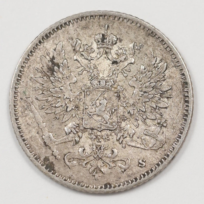 Finland 1916-S Nicholas II 25 Pennia Silver P9041680