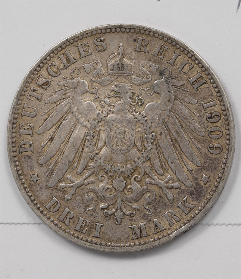 Germany 1909-J 3 Mark Silver Eagle P490490 combine shipping0