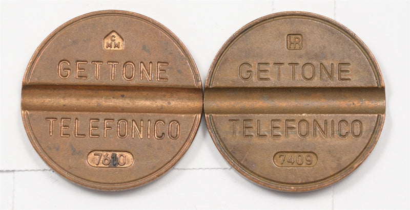 Italy 1971-1980 Gettone Telefonico Token Lot of 2, P9039750