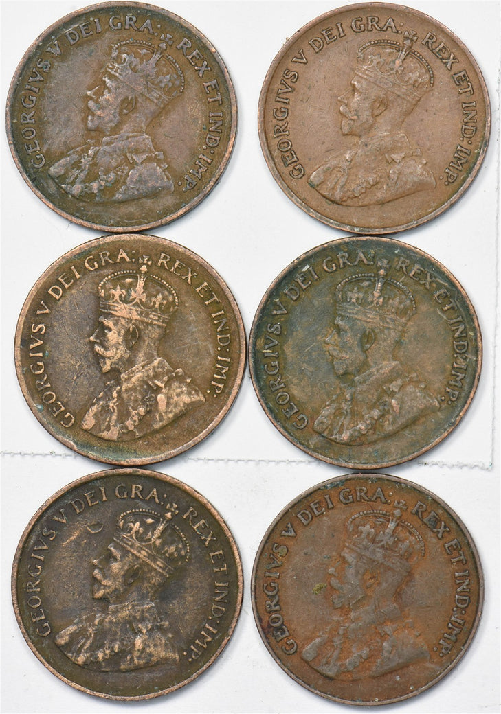 Canada 1920-1933 Cent Lot of 6 George V P903487 combine shipping0