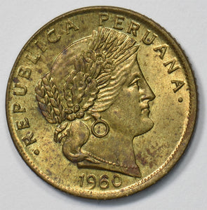 Peru 1960 5 Centavos Bust of Ceres P903526 combine shipping0