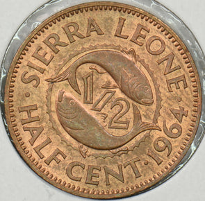Sierra Leone 1964 1/2 Cent Fish animal P150158 combine shipping0