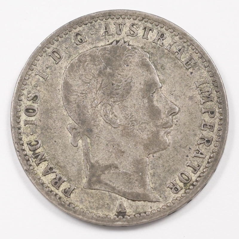 Austria 1858-A Franz Joseph I 1/4 Florin Silver P1516650