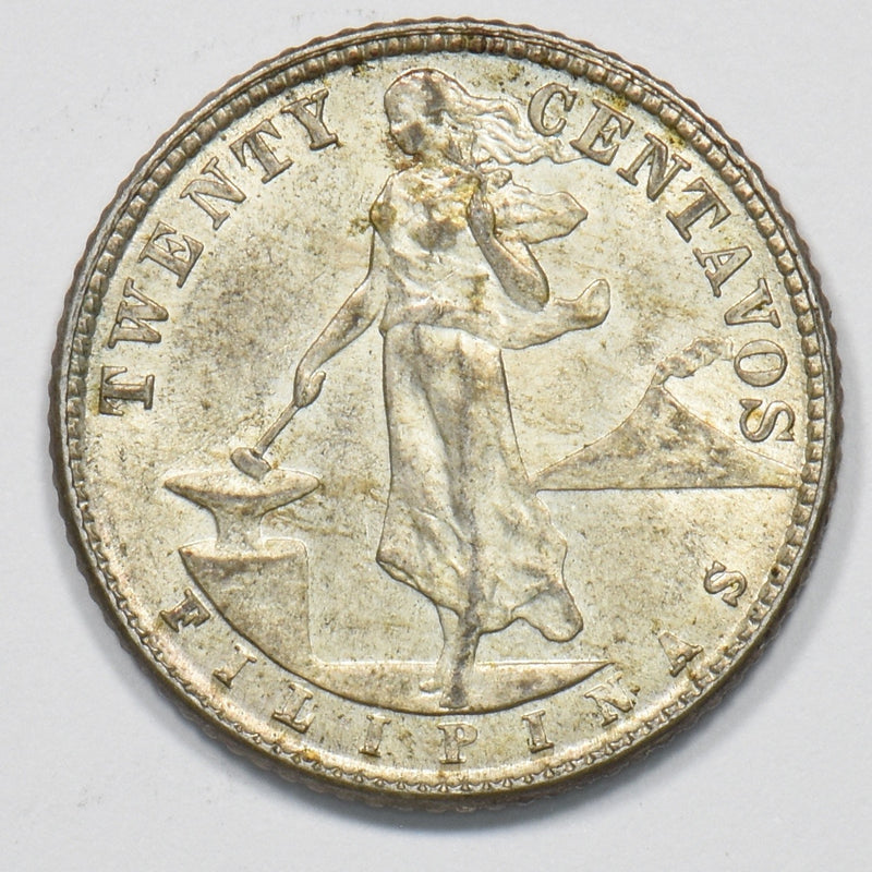Philippines 1944-D Commonwealth 20 Centavos Silver P1510970