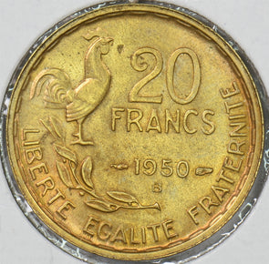 France 1950 B 20 Francs Rooster P190534 combine shipping1