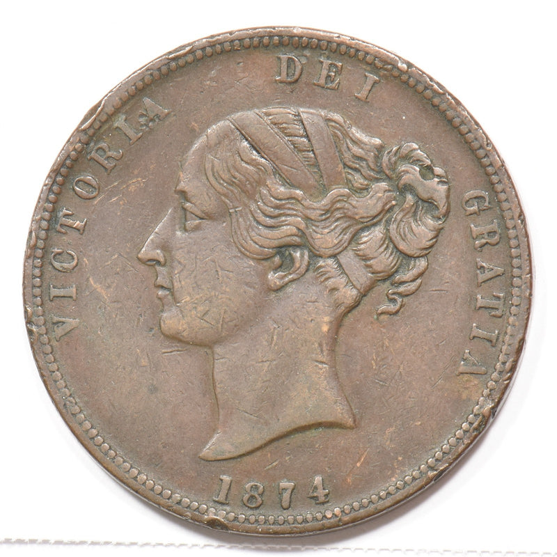 New Zealand 1874 United Service Hotel Auckland Trade Token Penny P2401540