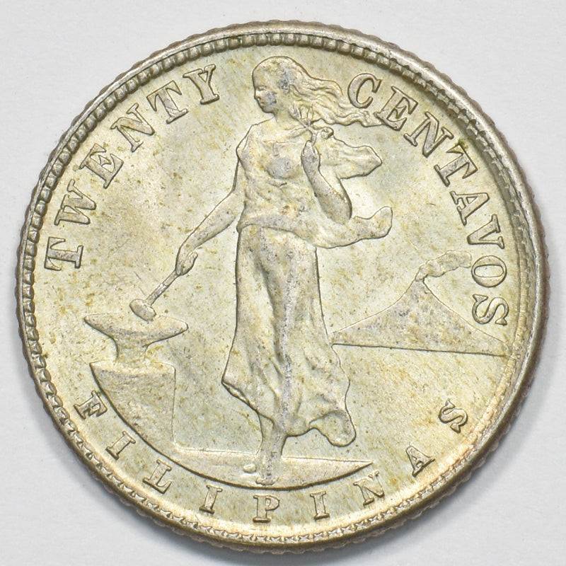 Philippines 1944-D Commonwealth Twenty Centavos Silver P1911640