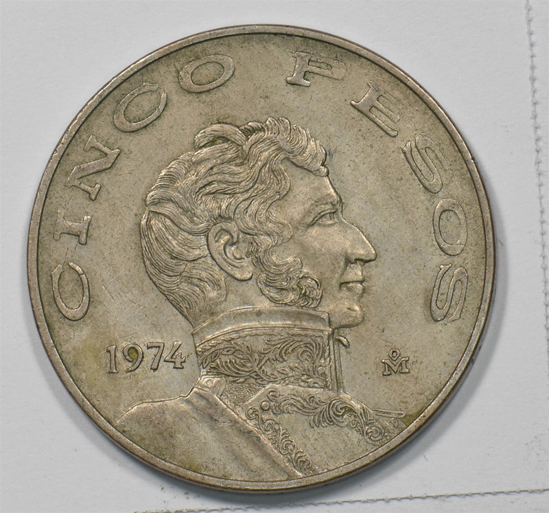 Mexico 1974-Mo 5 Pesos Vicente Guerrero P902796 combine shipping0
