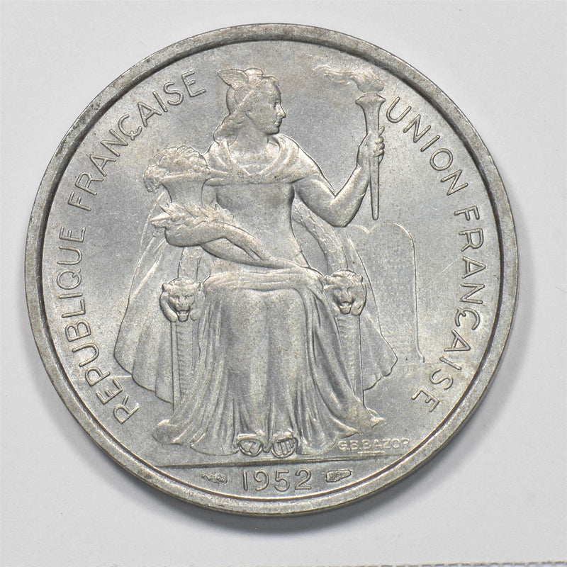 French Oceania 1952 Seated Liberty 5 Francs P9028900