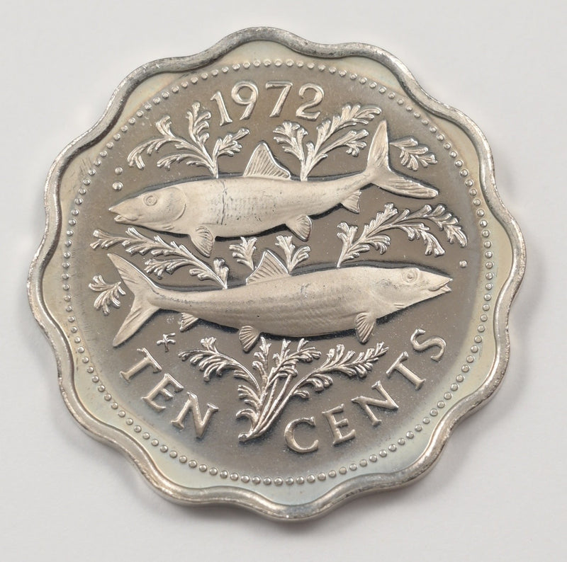 Bahamas 1972-FM Elizabeth II- Two Bonefish 10 Cents Proof P9040420