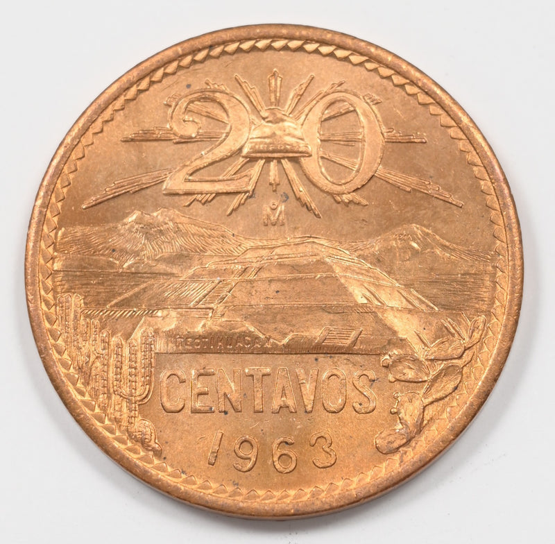 Mexico 1963-MO National Emblem 20 Centavos P9044810