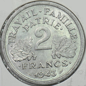 France 1943 2 Francs BU P190516 combine shipping1
