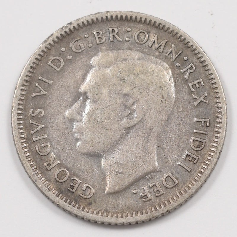 Australia 1950 George VI 6 Pence Silver P1918160