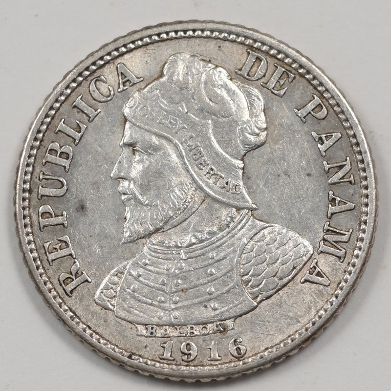 Panama 1916 Vasco Nunez 5 Centesimos Silver P1915270