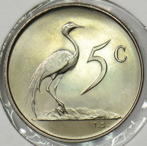 South Africa 1965 5 Cents Blue Crane animal Proof P900355 combine shipping0