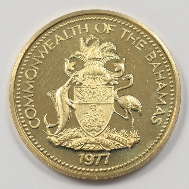 Bahamas 1977-FM Elizabeth II- StarFish Cent Proof P9040720