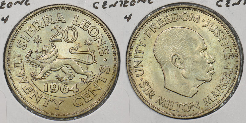 Sierra Leone 1964 20 Cents P190219 combine shipping0