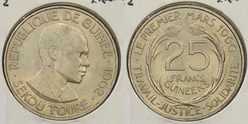 Guinea 1962 25 Francs P190241 combine shipping0