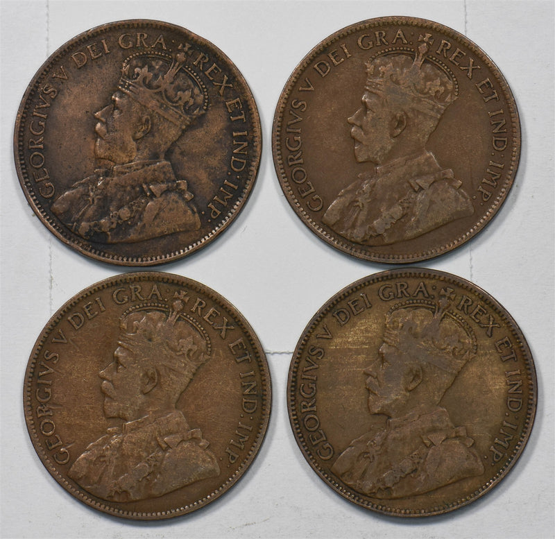 Canada 1917-1919 Cent Lot of 4 George V P902789 combine shipping0