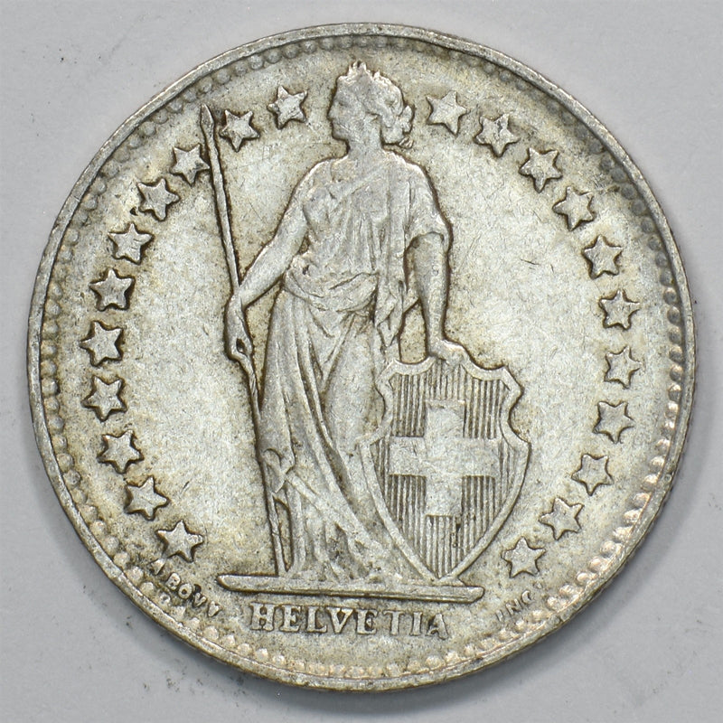 Switzerland 1948-B 1/2 Franc Silver P1511800