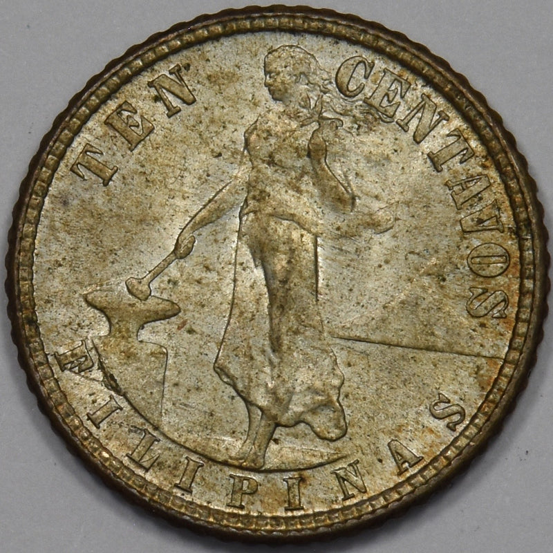 Philippines 1944-D Commonwealth Ten Centavos Silver P9026510