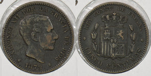Spain 1879 5 Centimos P190342 combine shipping0