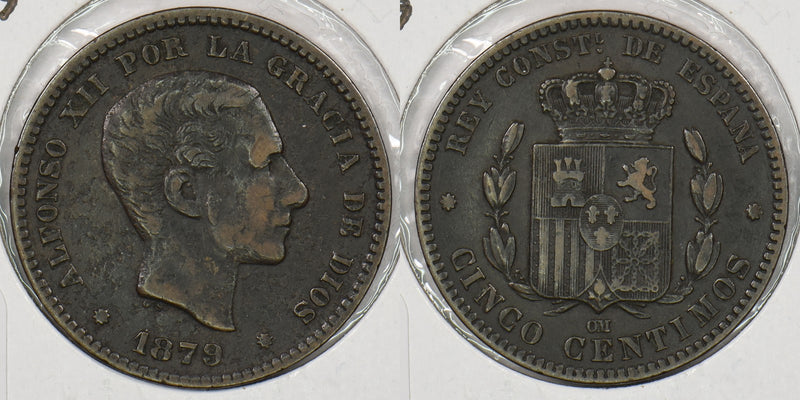 Spain 1879 5 Centimos P190342 combine shipping0