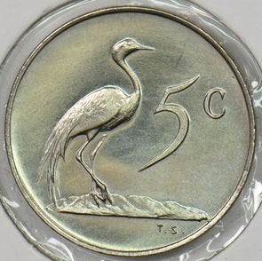 South Africa 1967 5 Cents Blue Crane animal Proof P900327 combine shipping0