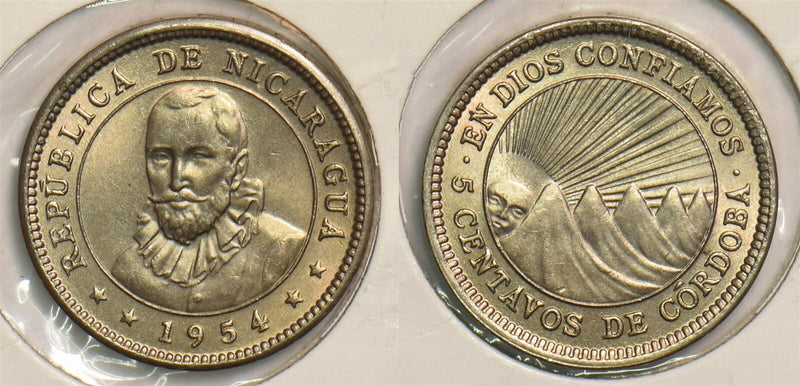 Nicaragua 1954 5 Centavos BU P290205 combine shipping0