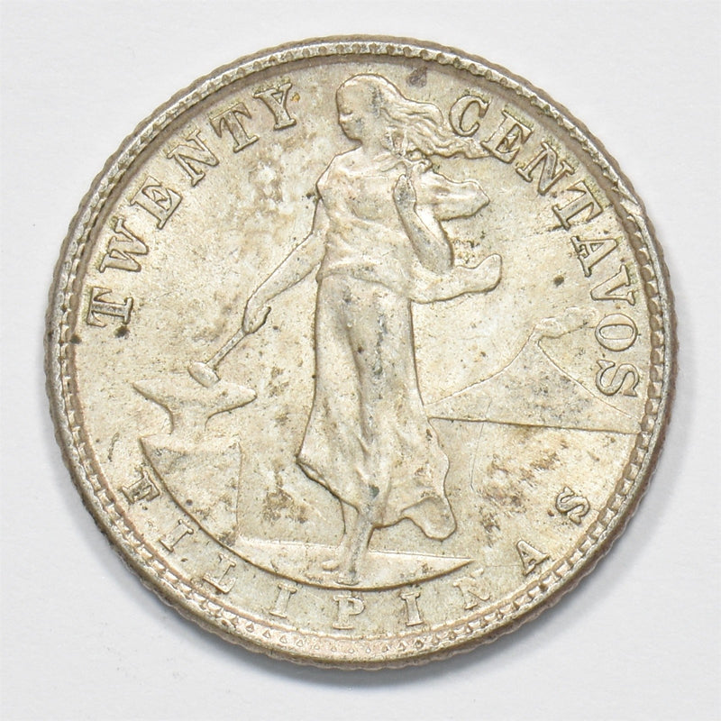 Philippines 1945-D Commonwealth 20 Centavos Silver P1912110