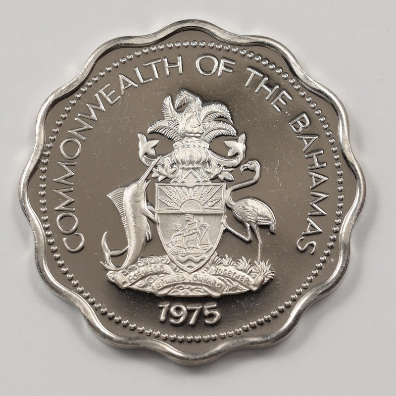 Bahamas 1975-FM Elizabeth II- Two Bonefish 10 Cents Proof P9040640