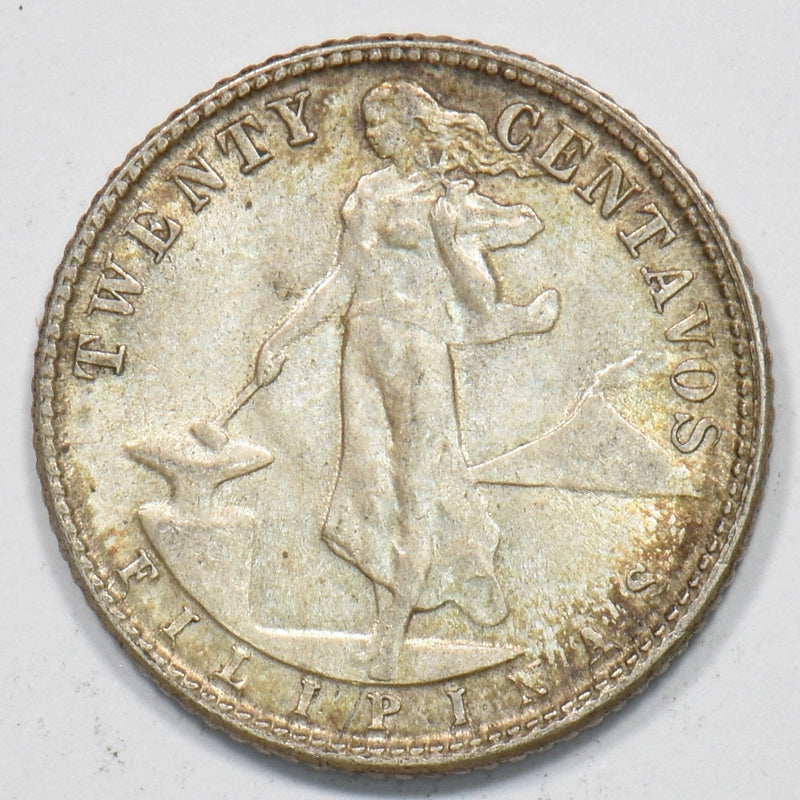 Philippines 1945-D Commonwealth 20 Centavos Silver P1510950