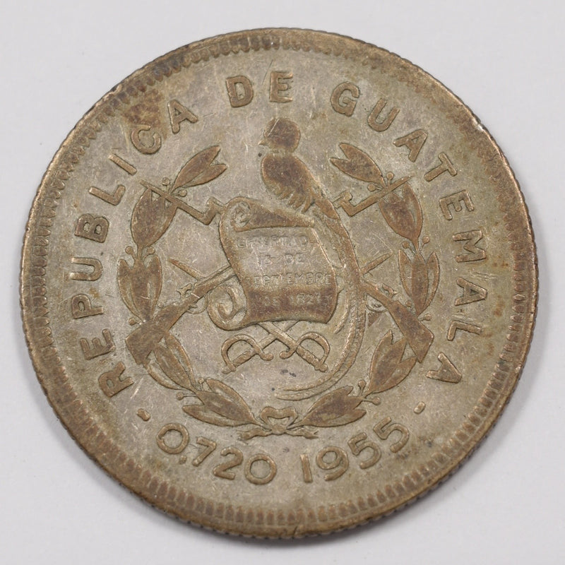 Guatemala 1953 Republic 25 Centavos Silver P1914520