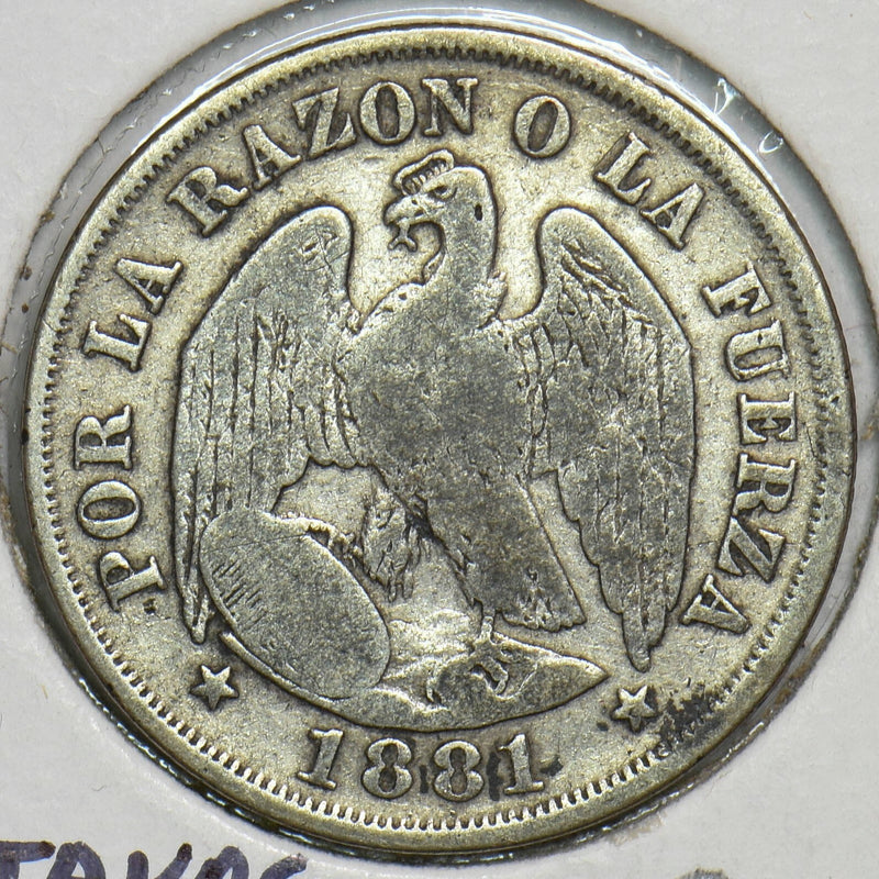 Chile 1881 20 Centavos Condor animal P290078 combine shipping0