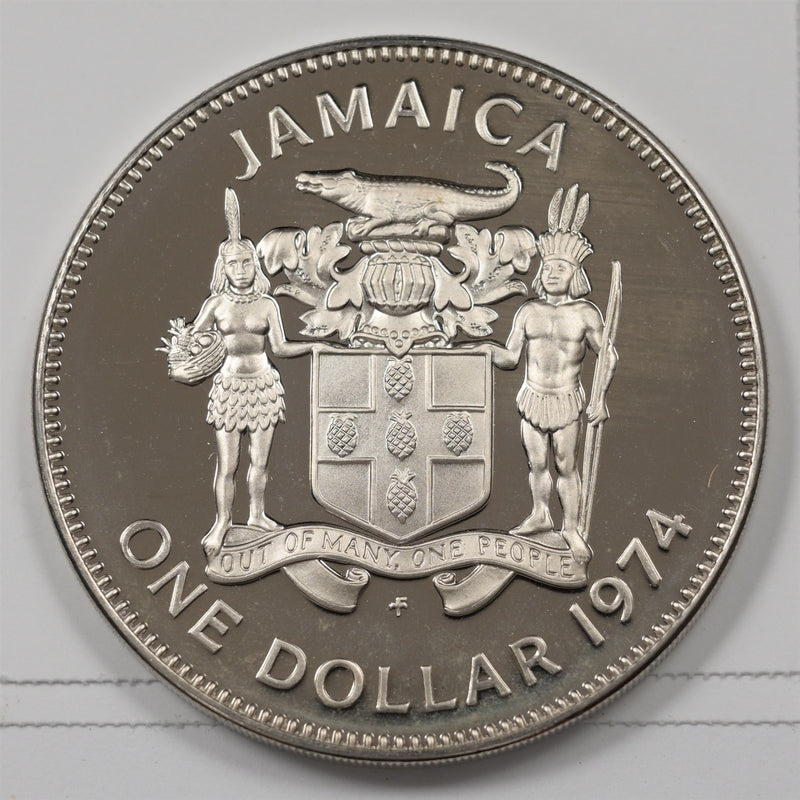 Jamaica 1974-FM Bustamante Commemorative Dollar Proof P1516060