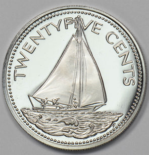 Bahamas 1974-f 25 Cents Sail boat P903484 combine shipping1