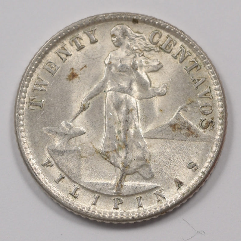 Philippines 1945-D Commonwealth 20 Centavos Silver P1514630