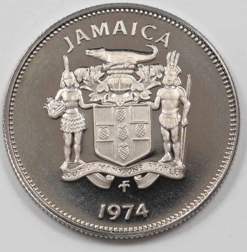 Jamaica 1974 5 Cents Proof American Crocodile P904581 combine shipping0