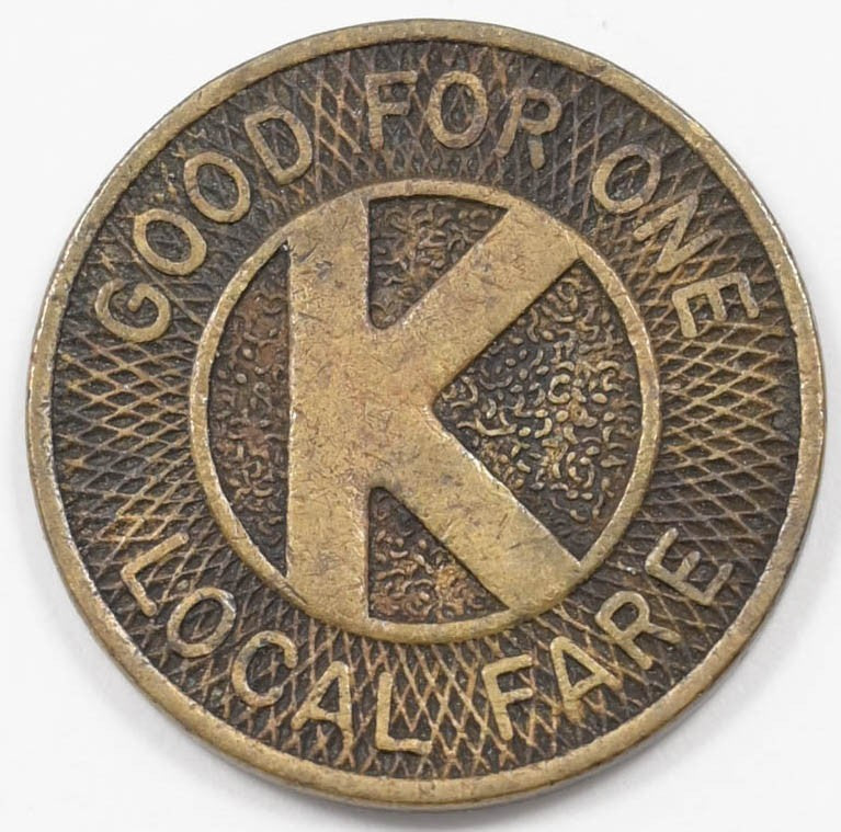 US 1945 Token/Medal K Letter Good For One Local Fare P904588 combine shipping0