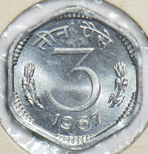 India Republic 1967 3 Paise Lion animal P900006 combine shipping1