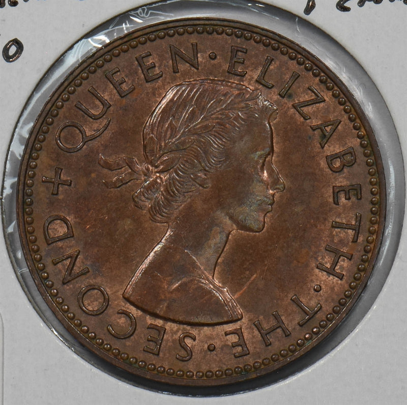 New Zealand 1960 1/2 Penny Queen Elizabeth II P150846 combine shipping0