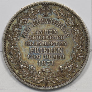 German States 1871-B Thaler AU Bremen "Victory Over France" Commem. P490398 comb1
