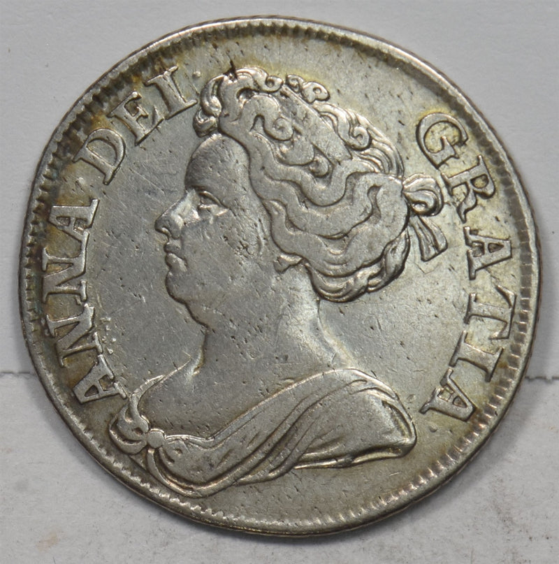 Great Britain 1711 Shilling Silver Crowned cruciform shields Anne P490390 combin0